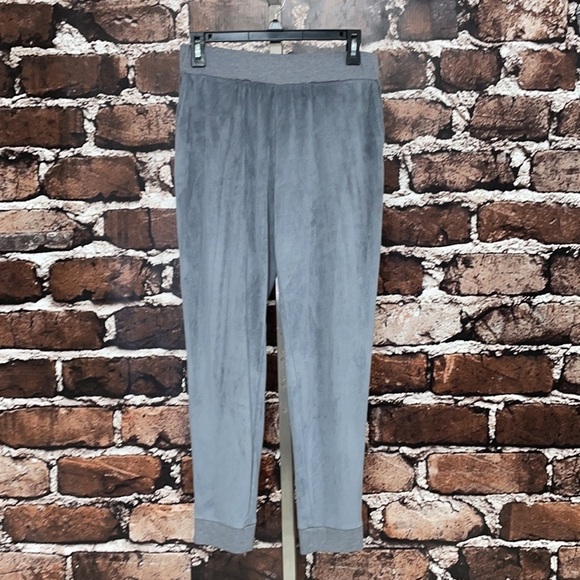 LOGO Lori Goldstein Pants Gray Loungewear Joggers Microsuede 8 - Picture 3 of 9